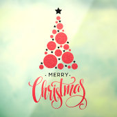 Autocollant Pour Fenêtre Red Joyeux Noël Arbre des étoiles (Feuille 3)