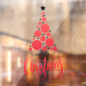 Autocollant Pour Fenêtre Red Joyeux Noël Arbre des étoiles (Feuille 2)