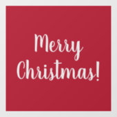 Autocollant Pour Fenêtre Red Joyeux Noël Typographie Script Festive (Feuille)