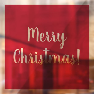 Autocollant Pour Fenêtre Red Joyeux Noël Typographie Script Festive