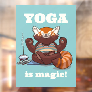 Autocollant Pour Fenêtre Red Panda Yoga Is Magic! Animal Meditation Artwork