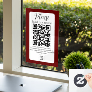 Autocollant Pour Fenêtre Red Wine Laissez-nous un avis QR code
