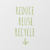 Autocollant Pour Fenêtre Réduire la réutilisation Recycler les aliments sai (Feuille)