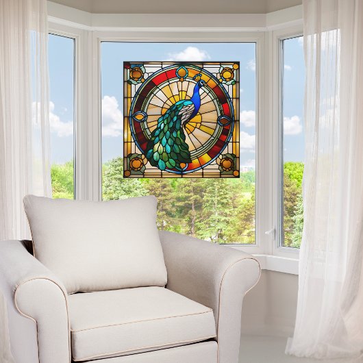 Autocollant Pour Fenêtre Regal Peacock Faux Verre