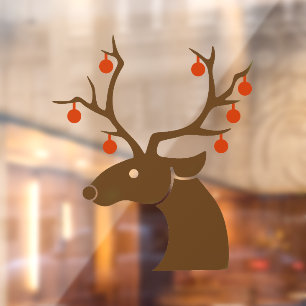 Autocollant Pour Fenêtre Reindeer de Noël 3 clin de fenêtre