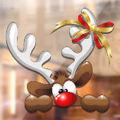 Autocollant Pour Fenêtre Reindeer Puzzled drôle Caractère de Noël (Feuille 2)