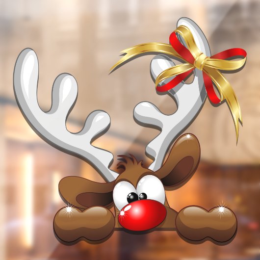 Autocollant Pour Fenêtre Reindeer Puzzled drôle Caractère de Noël (Feuille 2)