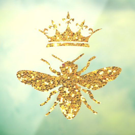 Autocollant Pour Fenêtre reine abeille paillettes épaisses simulées (Feuille 3)