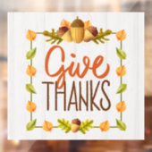 Autocollant Pour Fenêtre Remerciez Thanksgiving Window Cling (Feuille 2)