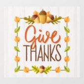 Autocollant Pour Fenêtre Remerciez Thanksgiving Window Cling (Feuille)