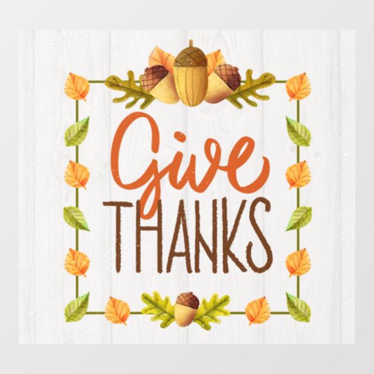 Autocollant Pour Fenêtre Remerciez Thanksgiving Window Cling (Feuille)