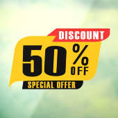 Autocollant Pour Fenêtre Remise 50% Sur Offre Spéciale Vente (Feuille 3)