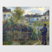 Autocollant Pour Fenêtre Renoir - Claude Monet Peinture dans son jardin (Feuille)