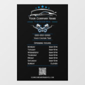 Autocollant Pour Fenêtre Réparation automobile professionnelle, heures d'ou (Feuille)