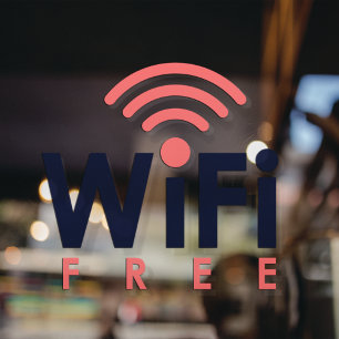 Autocollant Pour Fenêtre Réseau WIFI gratuit Internet Café
