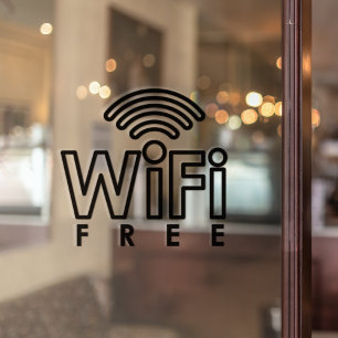 Autocollant Pour Fenêtre Réseau Wifi gratuit Mot de passe Internet Café