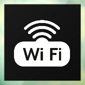 Autocollant Pour Fenêtre Réseau WIFI gratuit Noir & Blanc Internet  (Feuille 3)