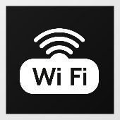 Autocollant Pour Fenêtre Réseau WIFI gratuit Noir & Blanc Internet  (Feuille)