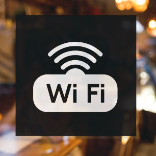 Autocollant Pour Fenêtre Réseau WIFI gratuit Noir & Blanc Internet