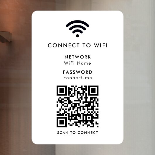 Autocollant Pour Fenêtre Réseau Wifi | Mot de passe Internet du code QR bla
