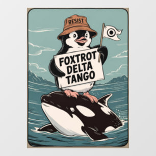Autocollant Pour Fenêtre Résister à l'activisme des manchots Vintage Protes