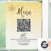 Autocollant Pour Fenêtre *~* Restaurant alimentaire QR + Menu LOGO Pailleté (Maison)