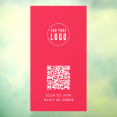 Autocollant Pour Fenêtre Restaurant Café Ajouter logo et code QR Couleur pe (Feuille 3)