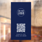 Autocollant Pour Fenêtre Restaurant Café Ajouter logo et code QR Couleur pe (Feuille 2)