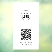 Autocollant Pour Fenêtre Restaurant Cafe Ajouter Logo et votre site web QR (Feuille 3)