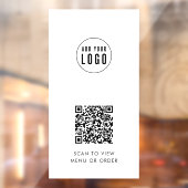 Autocollant Pour Fenêtre Restaurant Cafe Ajouter Logo et votre site web QR (Feuille 2)