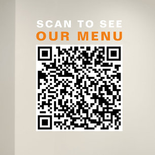 Autocollant Pour Fenêtre Restaurant Cafe Menu QR Code