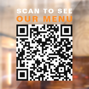 Autocollant Pour Fenêtre Restaurant Cafe Menu QR Code