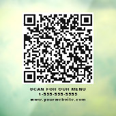 Autocollant Pour Fenêtre Restaurant Cafe QR Code (Feuille 3)