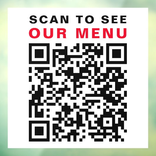 Autocollant Pour Fenêtre Restaurant Café QR Code Scan Menu Blanc (Feuille 3)