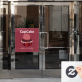 Autocollant Pour Fenêtre Restaurant Cupcake Me Rend Heureux (Porte de bureau)