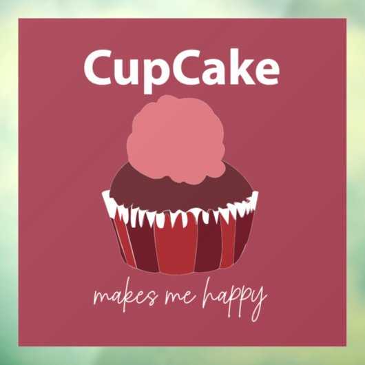 Autocollant Pour Fenêtre Restaurant Cupcake Me Rend Heureux (Feuille 3)