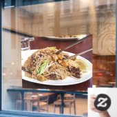 Autocollant Pour Fenêtre Restaurant de repas thaïlandais nouilles frites (Fenêtre de café)