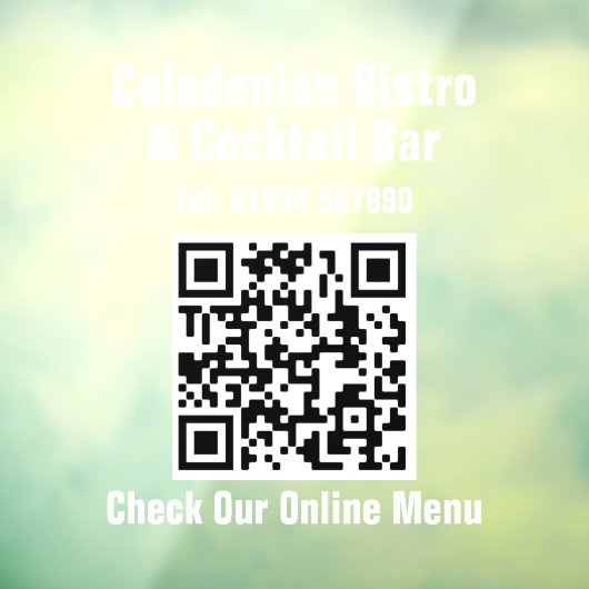 Autocollant Pour Fenêtre Restaurant en ligne Menu QR Code (Feuille 3)