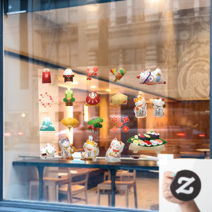 Autocollant Pour Fenêtre Restaurant japonais Sushi Restauration Business