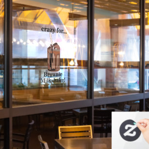 Autocollant Pour Fenêtre Restaurant Milkshake Fou De Milkshake Au Brownie