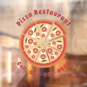 Autocollant Pour Fenêtre Restaurant Pizza (Feuille 2)