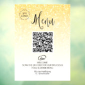 Autocollant Pour Fenêtre *~* Restaurant QR Code Alimentaire + Menu LOGO Pai (Feuille 3)