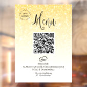 Autocollant Pour Fenêtre *~* Restaurant QR Code Alimentaire + Menu LOGO Pai (Feuille 2)