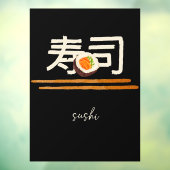 Autocollant Pour Fenêtre Restaurant Sushi Saumon Japonais Calligraphie 2 (Feuille 3)