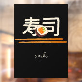 Autocollant Pour Fenêtre Restaurant Sushi Saumon Japonais Calligraphie 2 (Feuille 2)