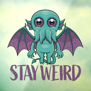Autocollant Pour Fenêtre Reste un monstre Cthulhu mignon