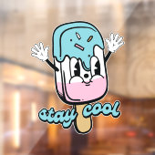 Autocollant Pour Fenêtre Restez Cool glace crème (Feuille 2)