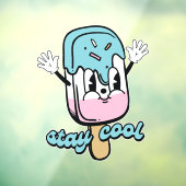 Autocollant Pour Fenêtre Restez Cool glace crème (Feuille 3)