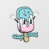 Autocollant Pour Fenêtre Restez Cool glace crème (Feuille)