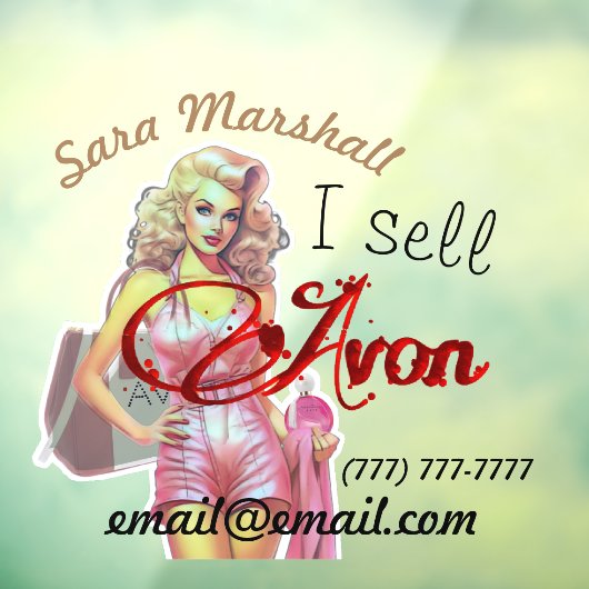 Autocollant Pour Fenêtre Retro Avon Représentant (Feuille 3)